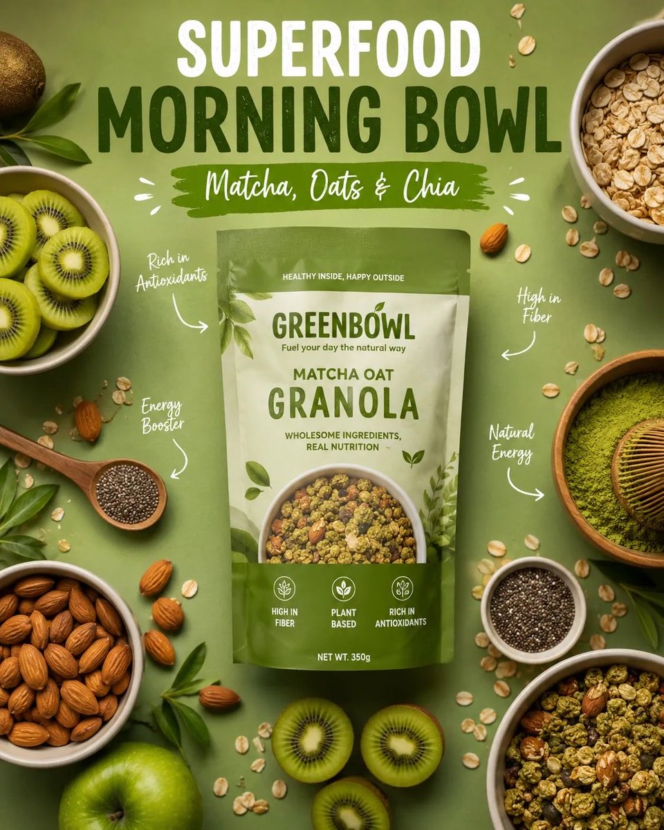 Matcha Granola Ad Poster