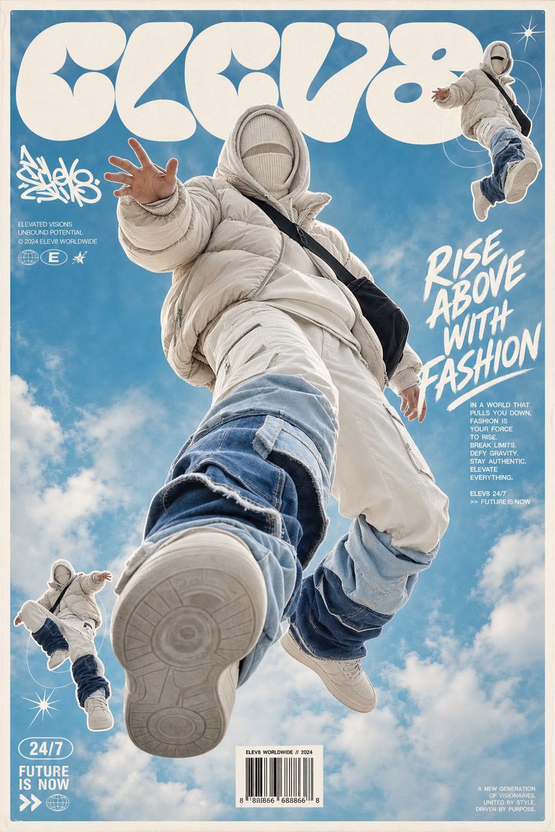 Floating Streetwear Fashion Poster