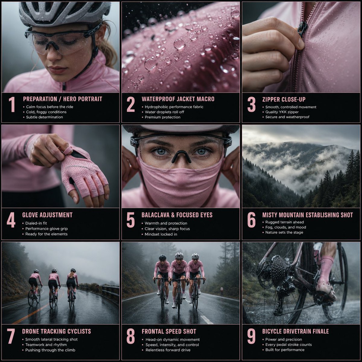 Cyclist Apparel Detail Macro Storyboard