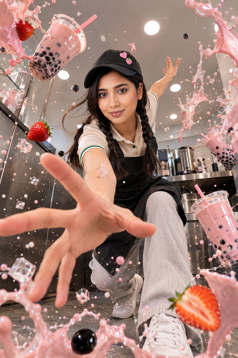 Bubble-Tea Shop Action Portrait