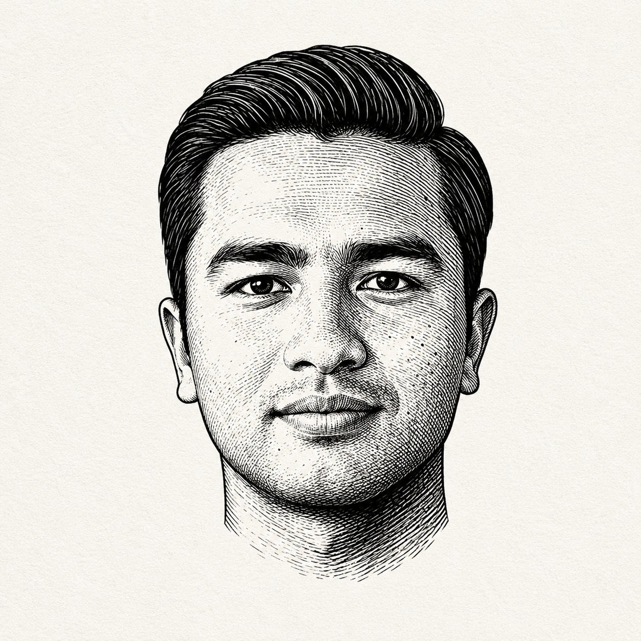 Woodcut Engraving Portrait Style