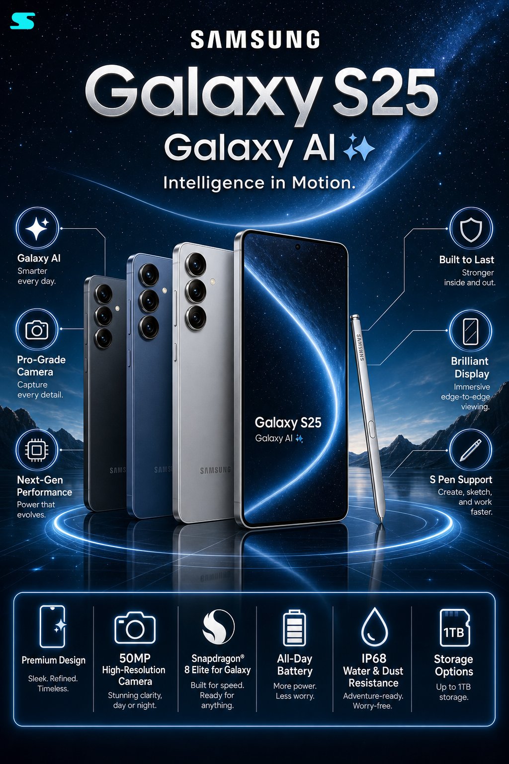 Samsung Galaxy S25 Infographic Poster