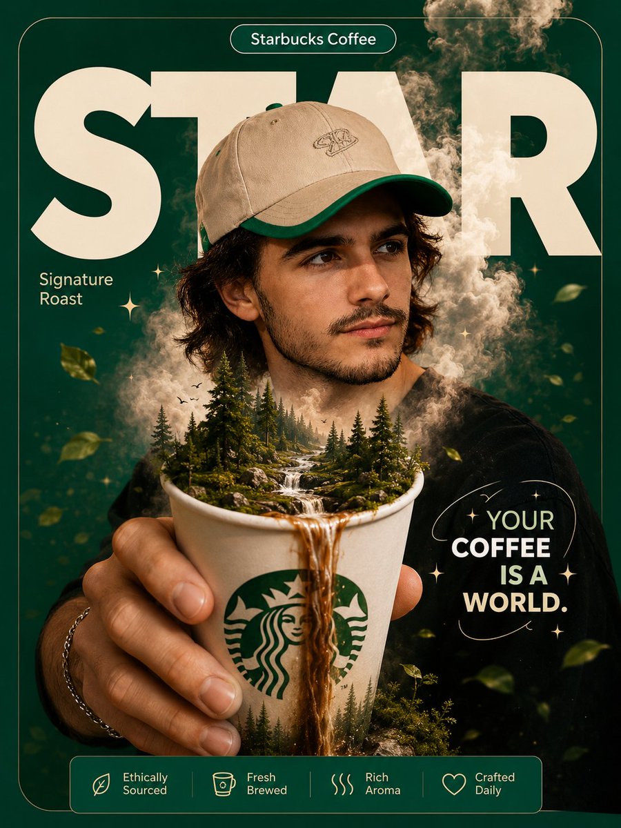 Starbucks Coffee World Surreal Poster
