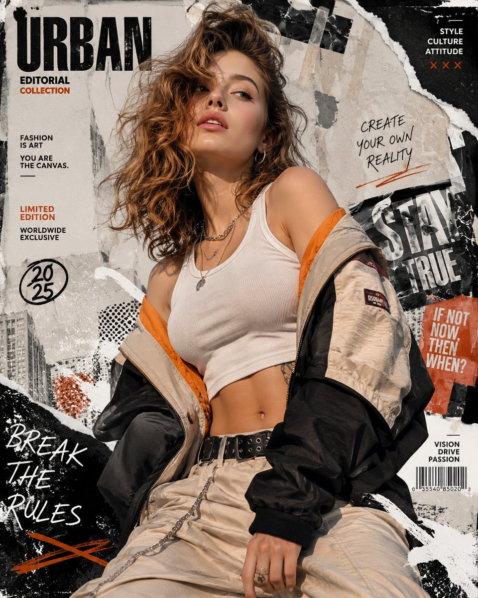 Urban Fashion Editorial Collage Poster