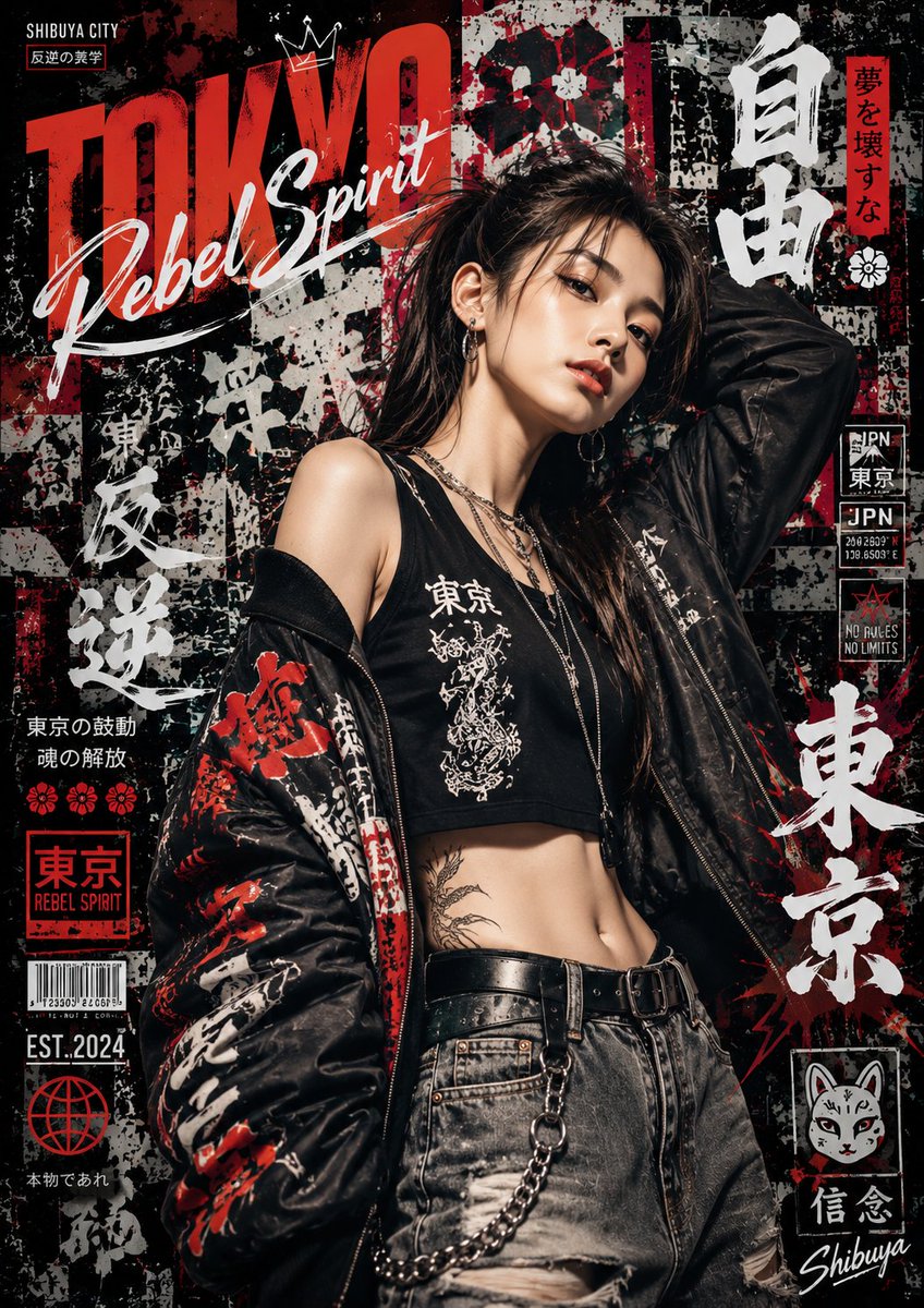 Japanese Graffiti Street Poster