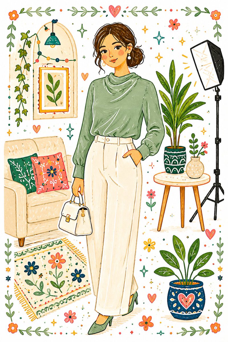 Whimsical Folk Doodle Illustration