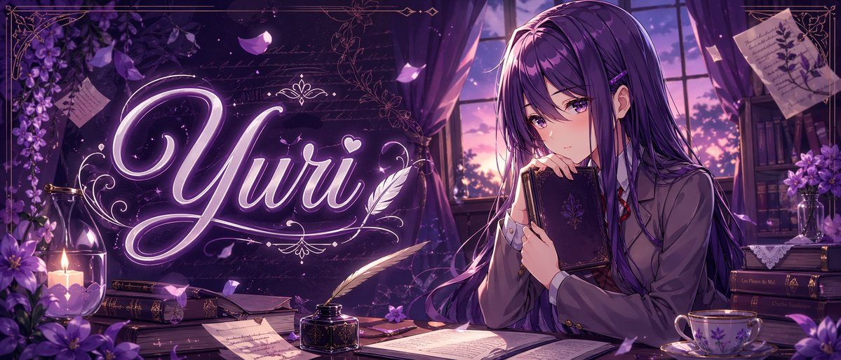 Purple Anime Yuri Banner